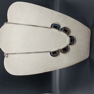 Elegant Black and Silver-Tone Necklace (White House - Black Market)